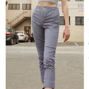 High waisted checker pants, One size, black and white